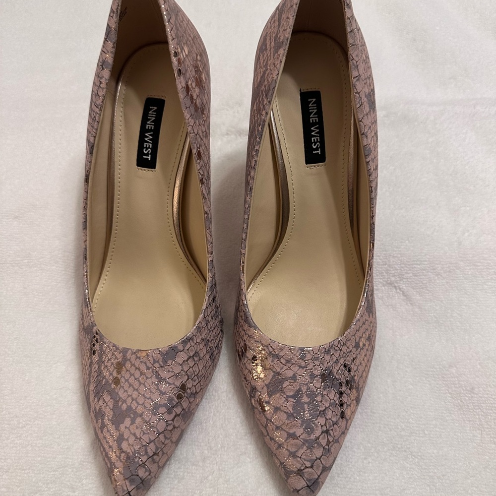 Nine West Blush Snakeskin Heels